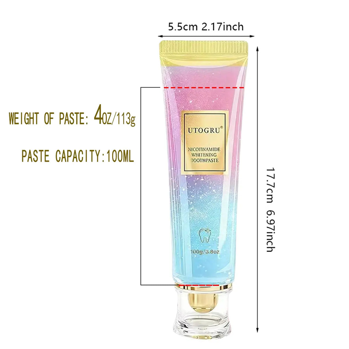 Glittering texture Niacinamide Whitening Toothpaste,my orders placedrecently by me, Niacinamide Intensive Whitening Toothpaste with Natural Gentle Care Deep Stain Removal Clean Peach Flavor, Improves Gum Health, Fresh Breath, a gift for Mom