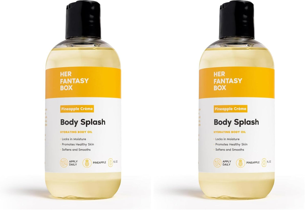 Her Fantasy Box | Body Splash Hydrating Body Oil (Pineapple Creme) - Moisturizing, Non-Greasy Formula for Soft, Smooth Skin - All-Natural, Lightweight & Nourishing