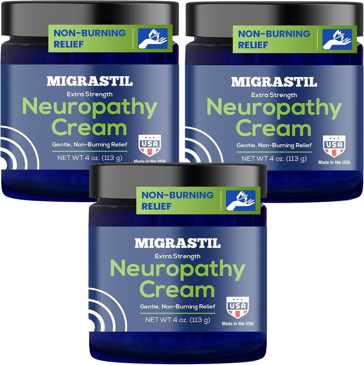 Basic Vigor Migrastil Extra Strength Soothing Cream for Feet, Legs, and Hands - Cooling Comfort Formula. Made in The USA. Vegan and Cruelty-Free, Non-Greasy, Gentle, Non-Burning (4 oz.)