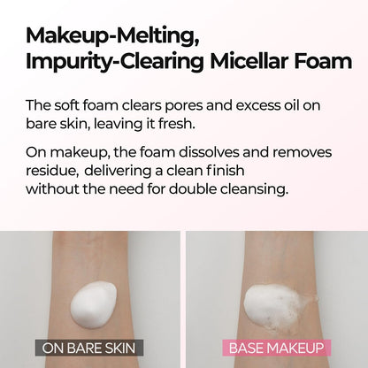 Dr.Melaxin Melting Bubble Foaming Cleanser - Micellar Makeup Remover Face Wash with Calamine and Niacinamide, No Double Cleansing Needed, Gentle Foam Cleanser for Sensitive Skin, K-Beauty