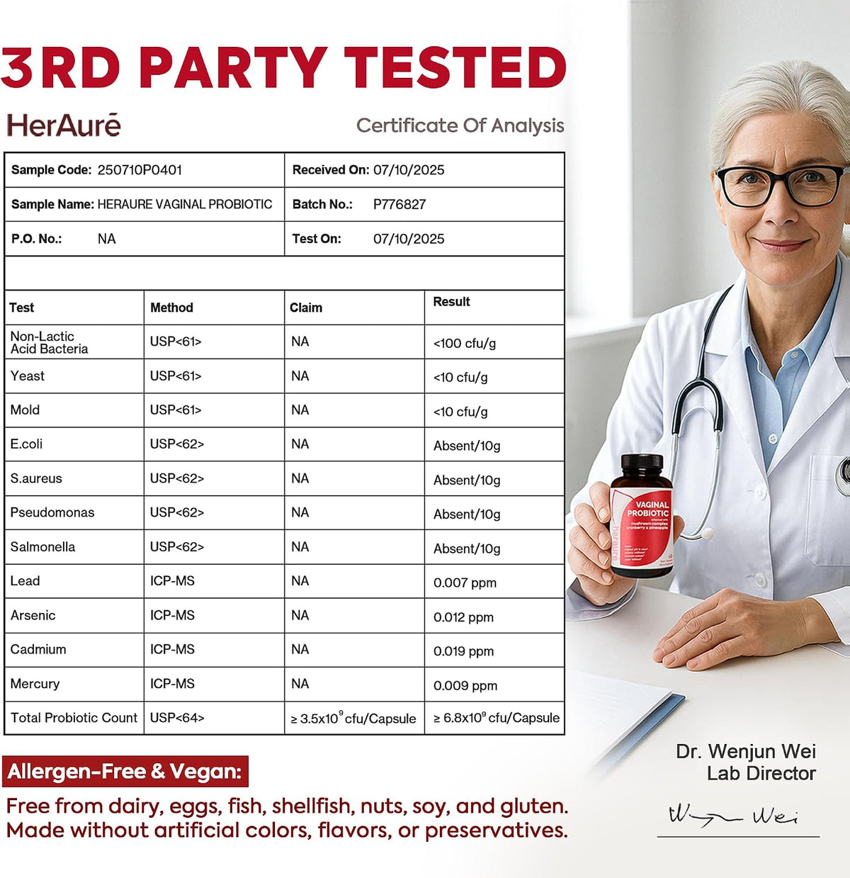 HerAure Vaginal Probiotics for Women - pH Balance, Healthy Vaginal Odor, Vaginal Flora, Yeast Balance, Women Probiotics and Prebiotics, Immune Support - Prebiotics & Lactobacillus Probiotic,60CT