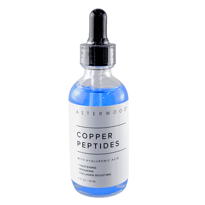 Asterwood Copper Peptides Serum for Face - Tightening, Repairing, Collagen Boosting - with GHK-Cu and Hyaluronic Acid - Fragrance-Free - 2 Fl Oz