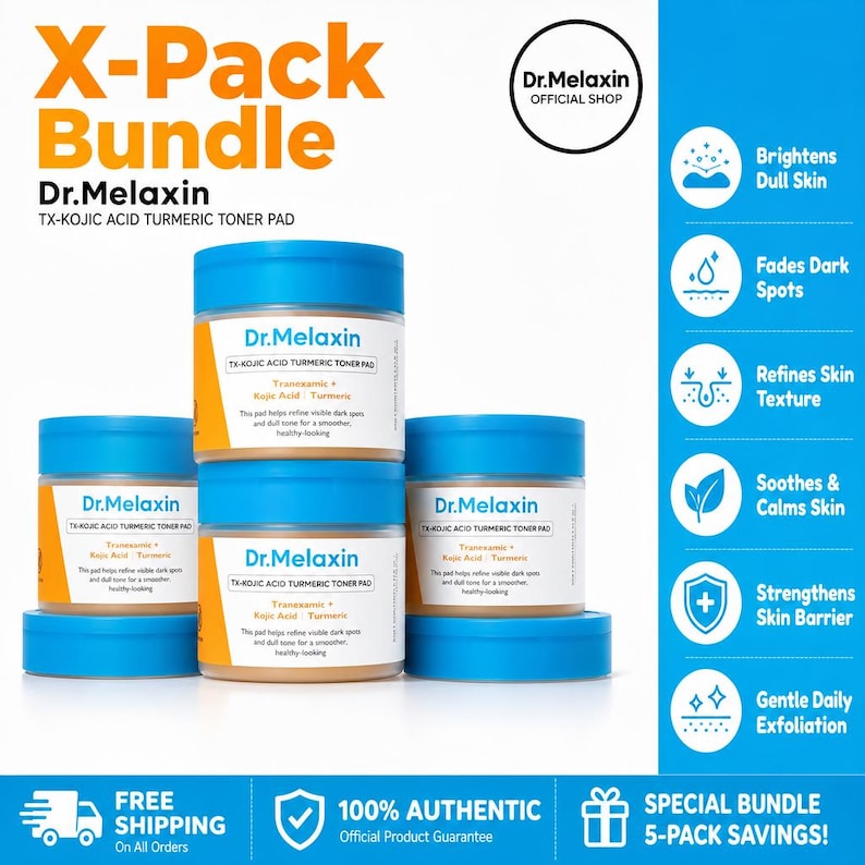 Dr.Melaxin TX-Kojic Acid Turmeric Toner Pads | Radiance Glow Routine
