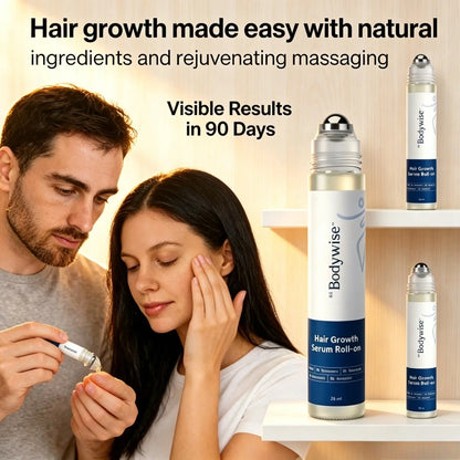 Bodywise Hair Growth Roll-On Serum – 3% Rosemary , Precision Scalp Applicator