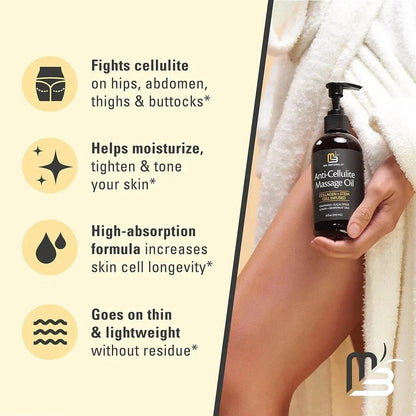 M3 Naturals Anti-Cellulite Oil w/ Collagen & Stem Cell, 8 fl oz
