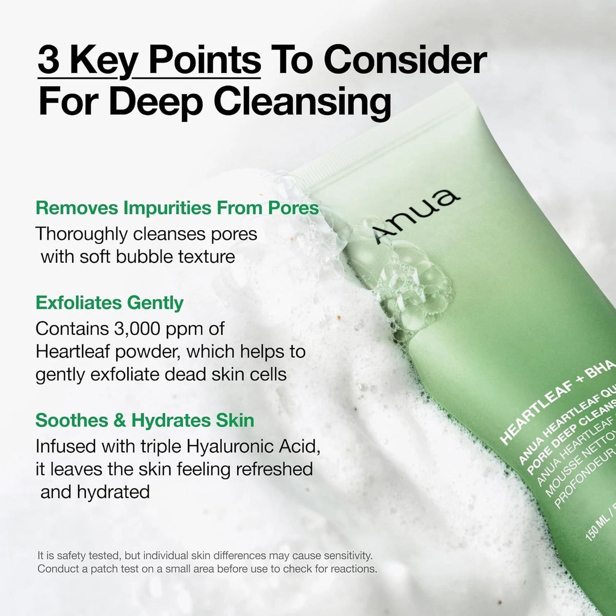 Anua Heartleaf Quercetinol Cleansing Foam – Pore Refining, BHA – 5.07 fl.oz