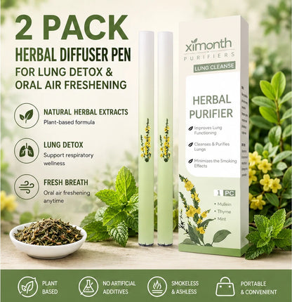 2 Pack Ximonth Herbal Diffuser Pen, Lung Detox & Oral Freshener