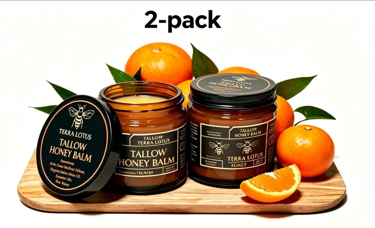 2-Pack Terra Lotus Tallow Honey Balm Citrus Daily Body Moisturizer Skin Care