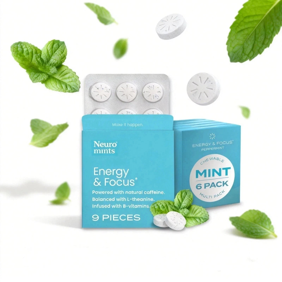 10 x 120 Pieces Neuro Mints Energy and Focus 120 Pieces - Peppermint
